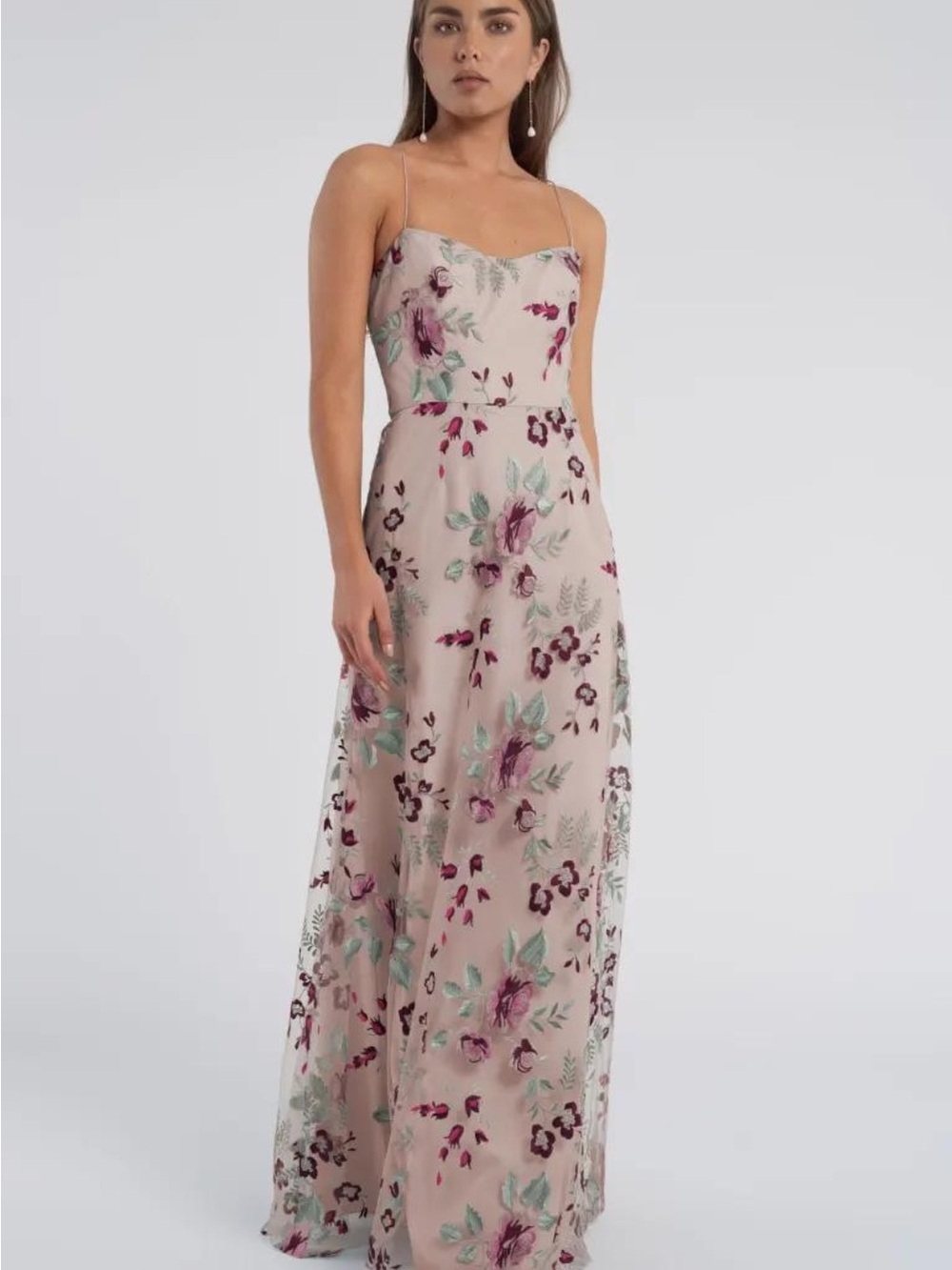 Jenny Yoo Julianna Enchanted Floral Vintage Iris embroidered gown size 2 - Picture 6 of 15